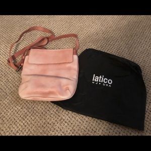 Super unique Pink Latico Leather Crossbody Purse